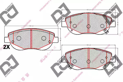 Комплект тормозных колодок DJ PARTS BP2097